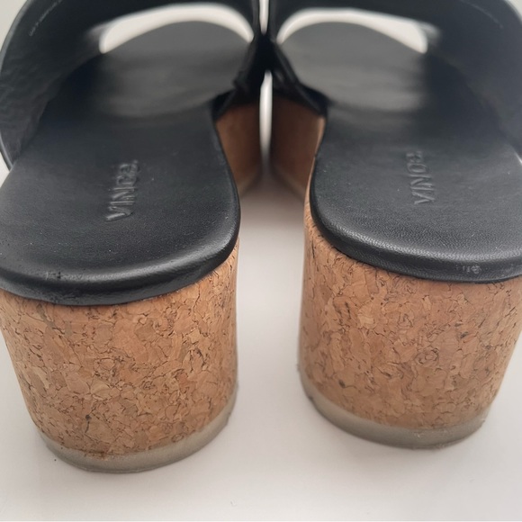 VINCE James B Leather Women’s Platform Cork Slide Black Sandals size 7.5 - Picture 7 of 14
